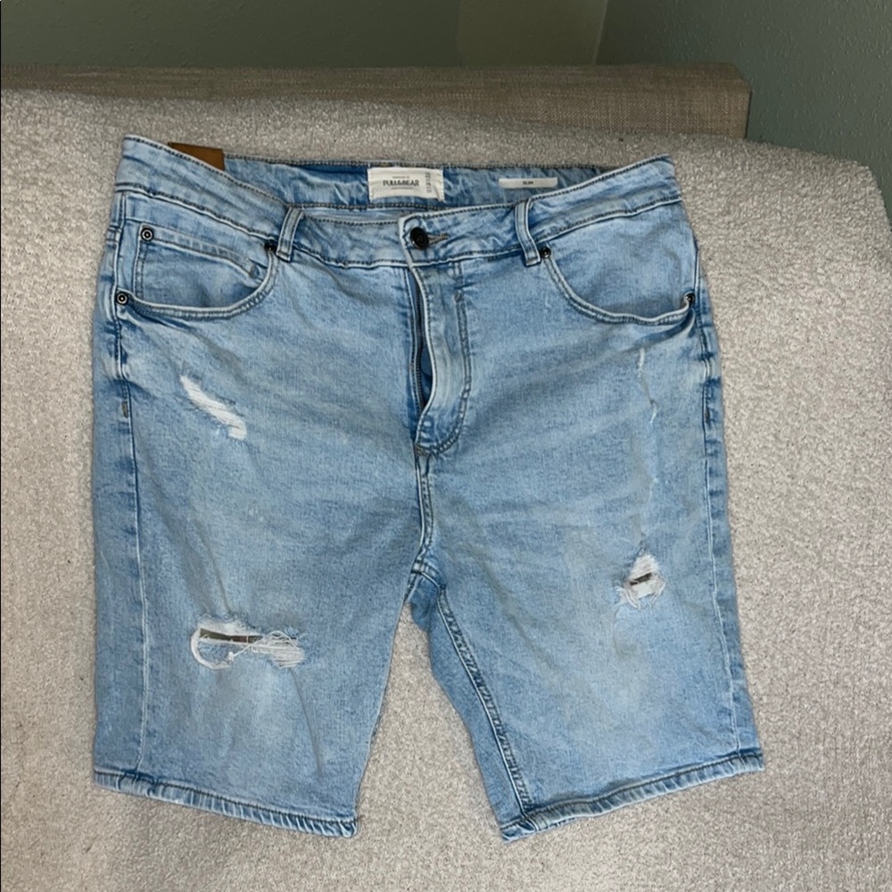 Pull&Bear Light Blue Denim Shorts